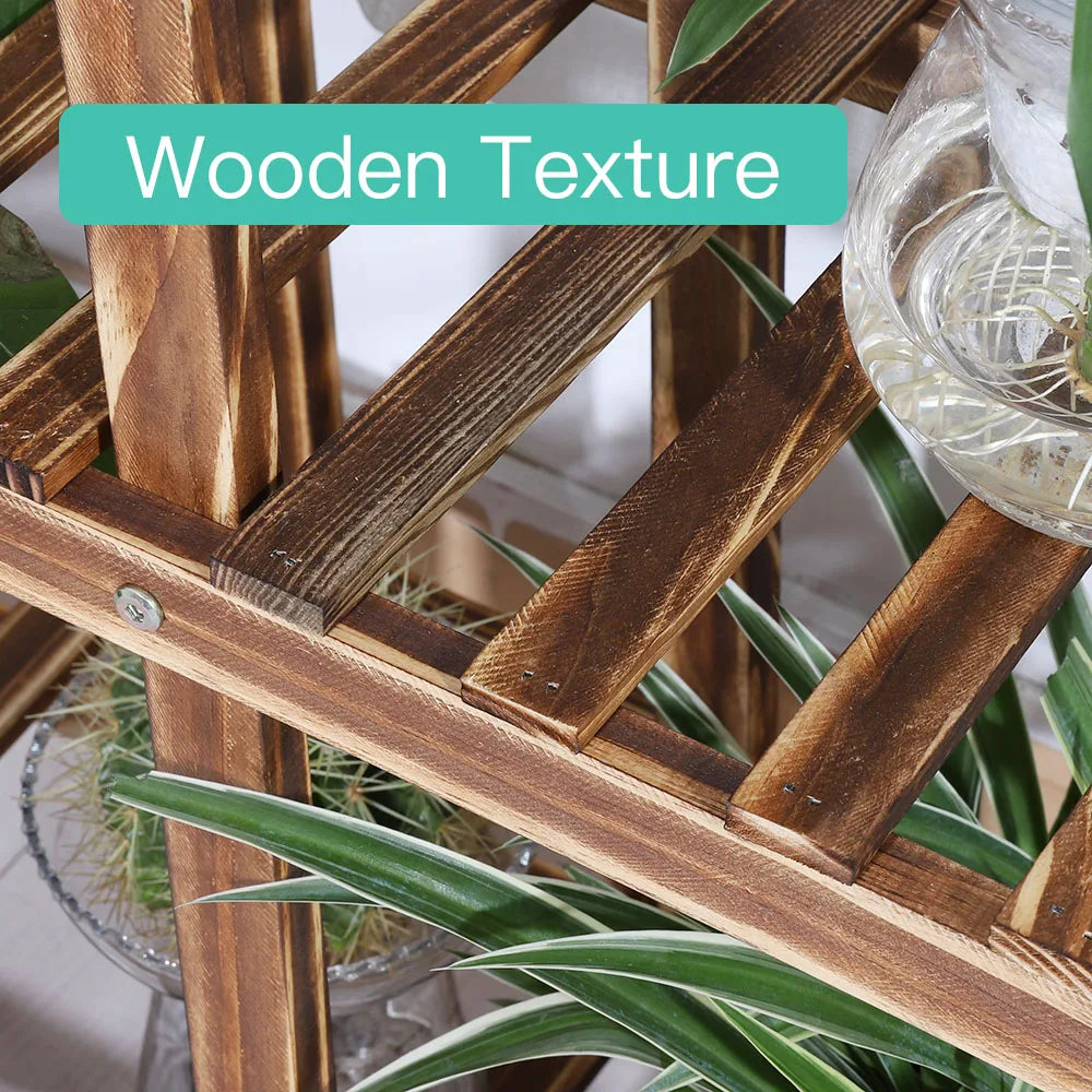 6 Tier Wood Plant Stand for Stylish Indoor and Outdoor Display