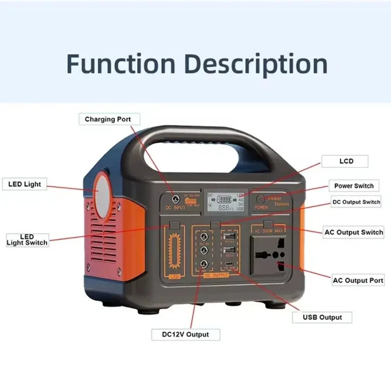 Outdoor Portable 300W Power Station for Camping and Emergencies