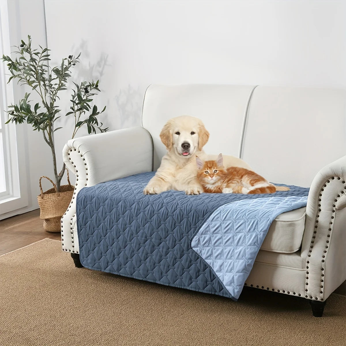 Double Sided Anti Leakage Dog Bed Cover Pet Blanket