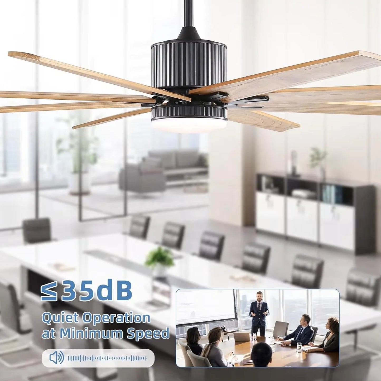 Sofucor 76 Inch Modern Ceiling Fan with LED and Remote Control