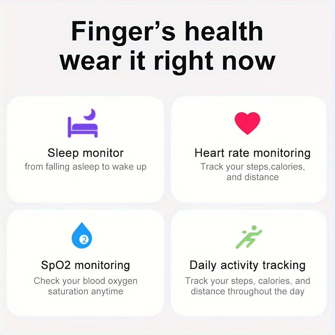 Smart Ring Health Tracker With Heart Rate Monitoring