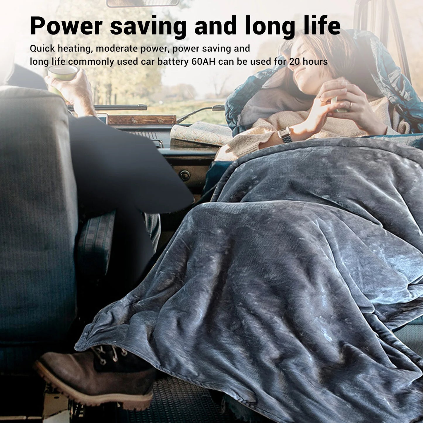 Car Heating Blanket 12V 48W Fast Heating Soft Warm Flannel
