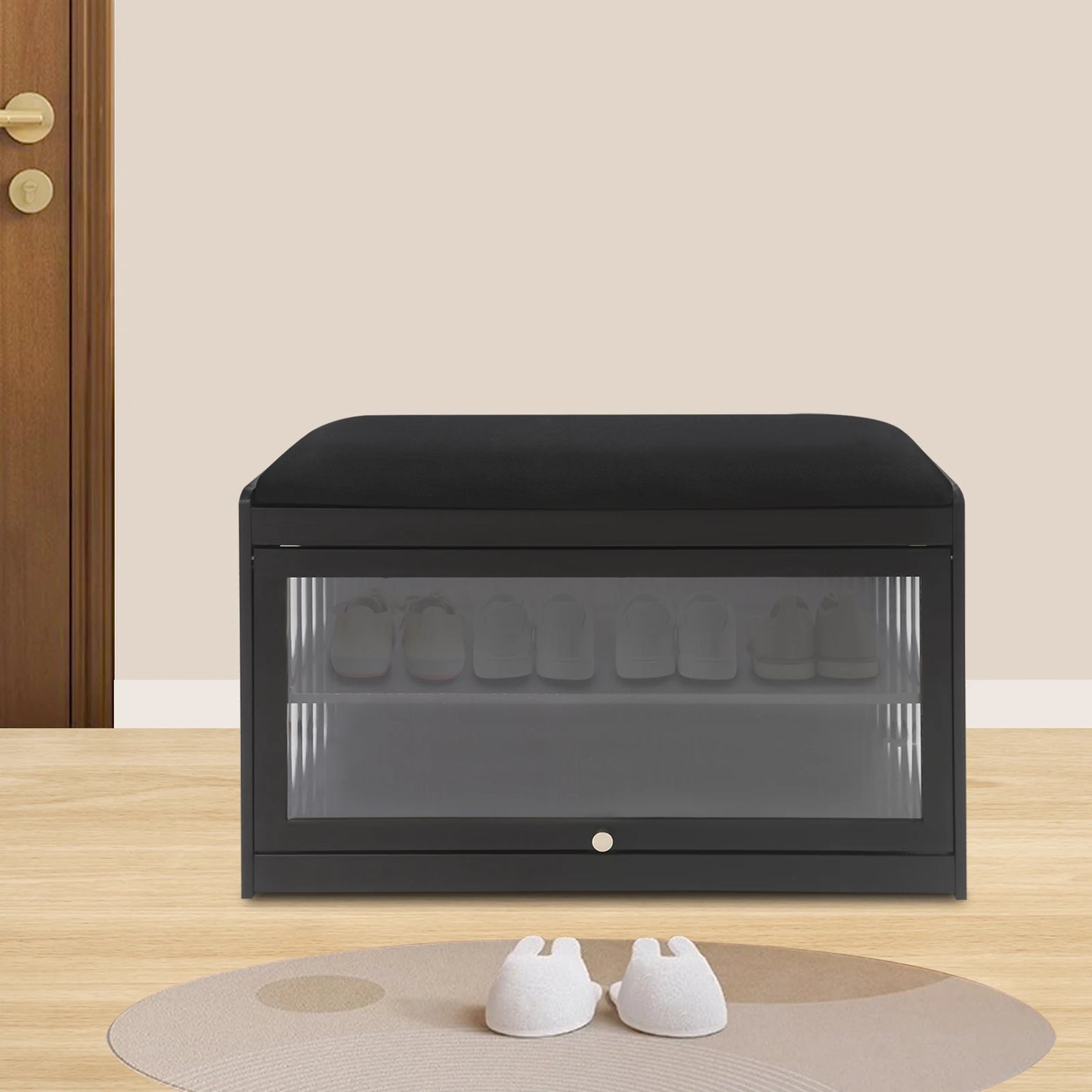 Entryway Shoe Bench Cushioned Modern Hallway Stool Design