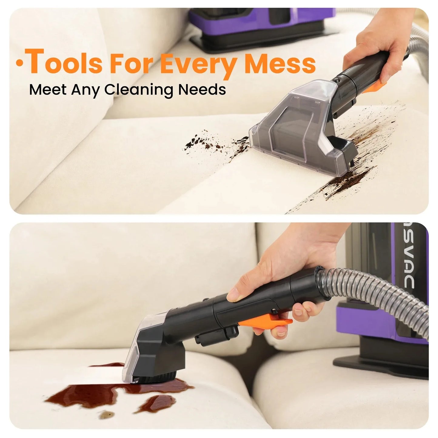 Tasvac C7 Handheld Carpet Cleaner 15Kpa Deep Pet Stain