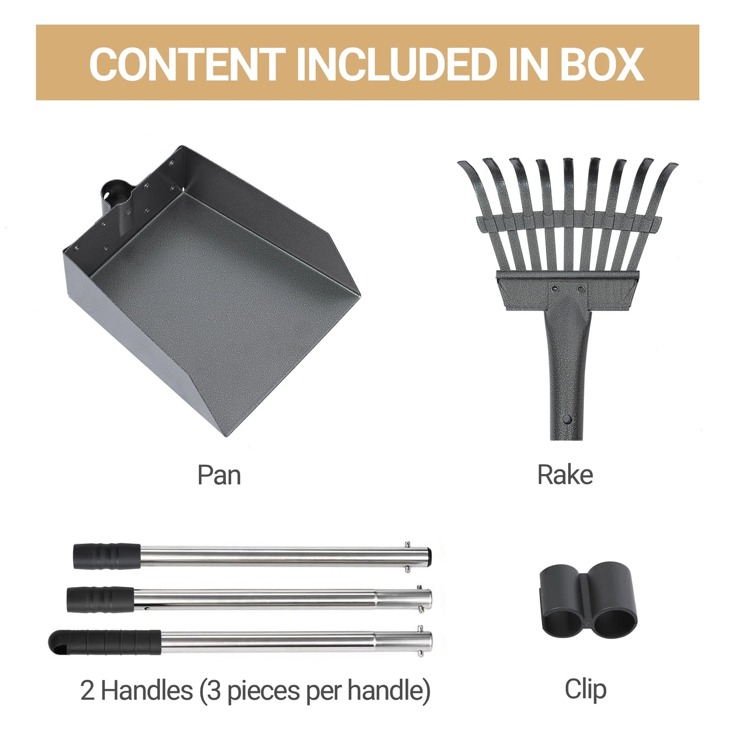 Dog Pooper Scooper With Tray And Adjustable Handles