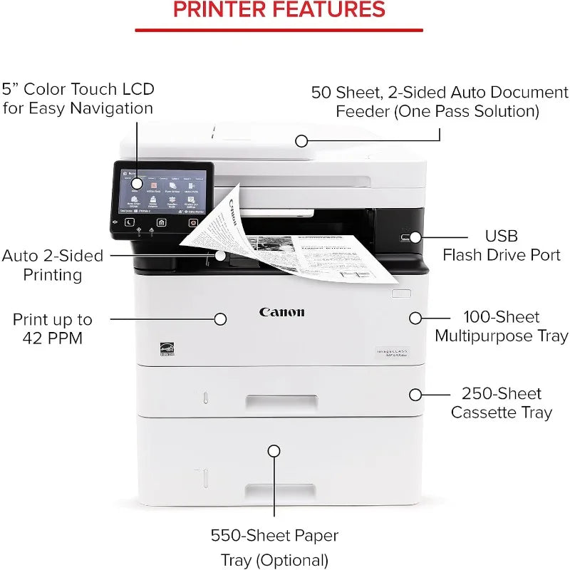 Monochrome Wireless Laser Printer with Fast 42 PPM Printing