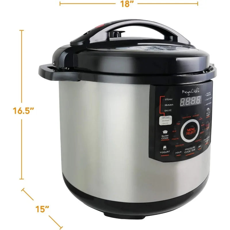 MegaChef 12 Quart Digital Pressure Cooker with 15 Cooking Options