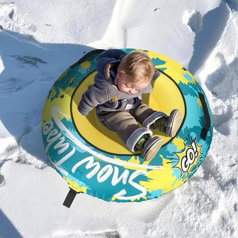 Inflatable Snow Sled With Thick Handles For Winter Fun