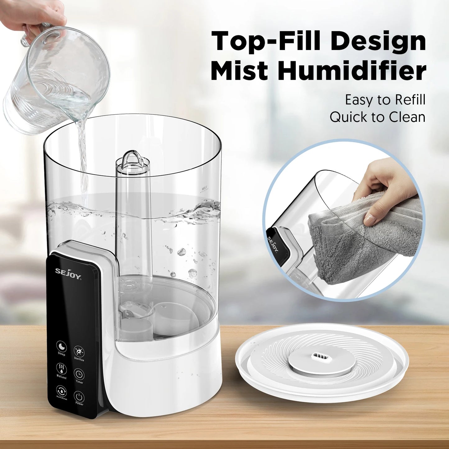 Smart LED Humidifier with Aromatherapy and Digital Display