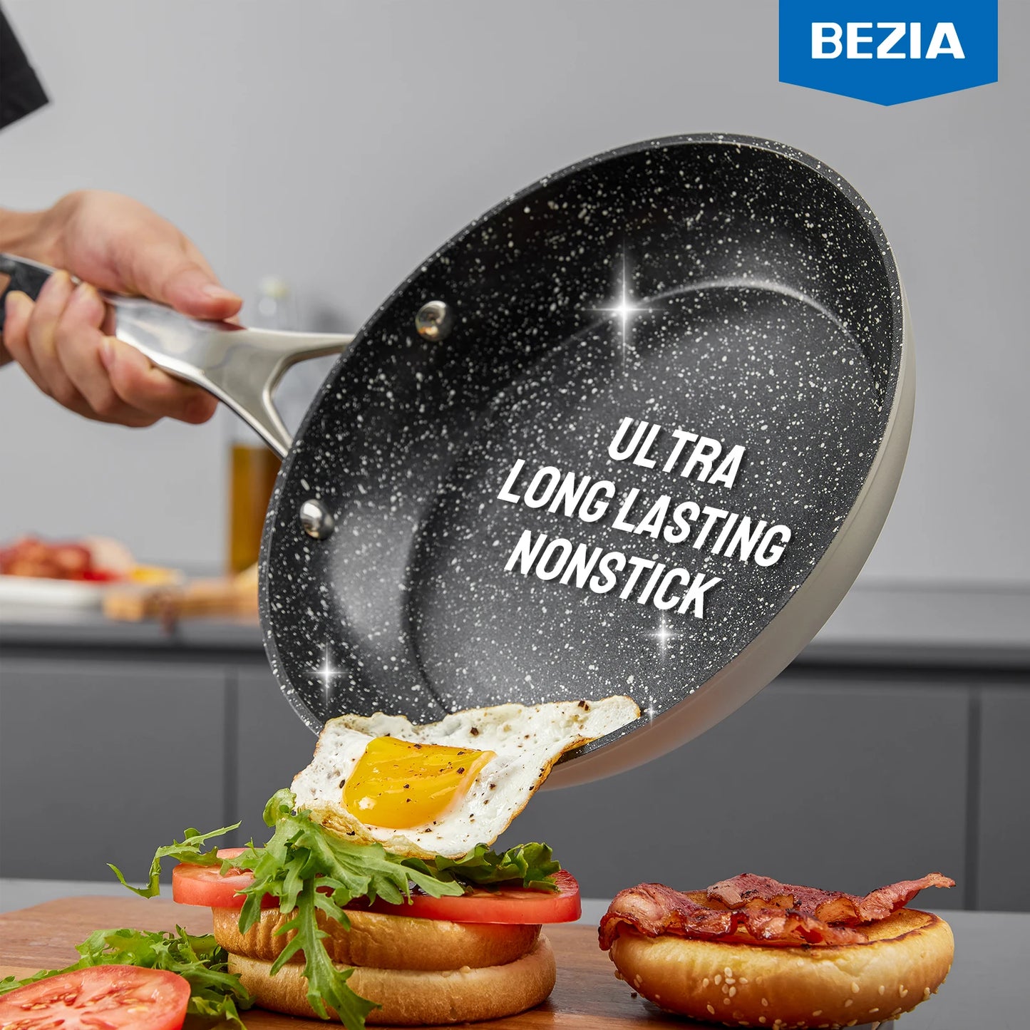 BEZIA Nonstick Induction Cookware Set for All Stoves
