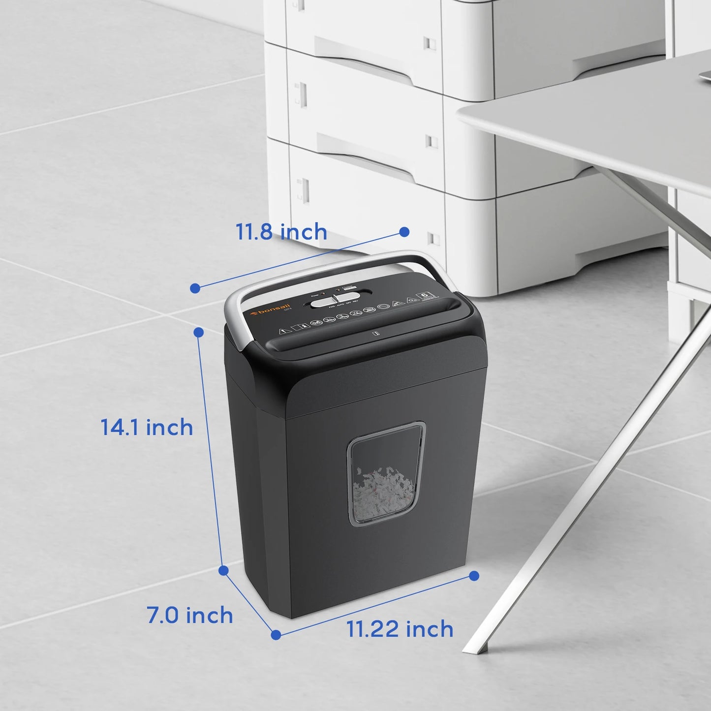Bonsaii 6-Sheet Cross Cut Shredder for Home Office Use