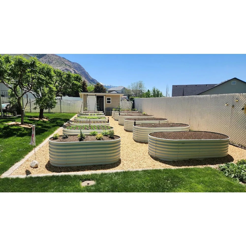 Antique White Raised Garden Bed Kit for Stylish Planting