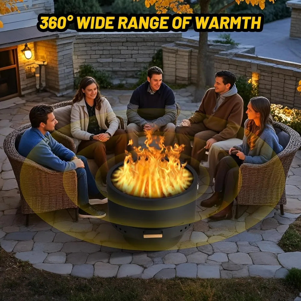 Smokeless 26 Inch Wood Burning Fire Pit With Low Smoke Design