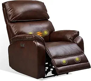DAFIFY Oversized Swivel Rocker Recliner with Massage and USB Charging