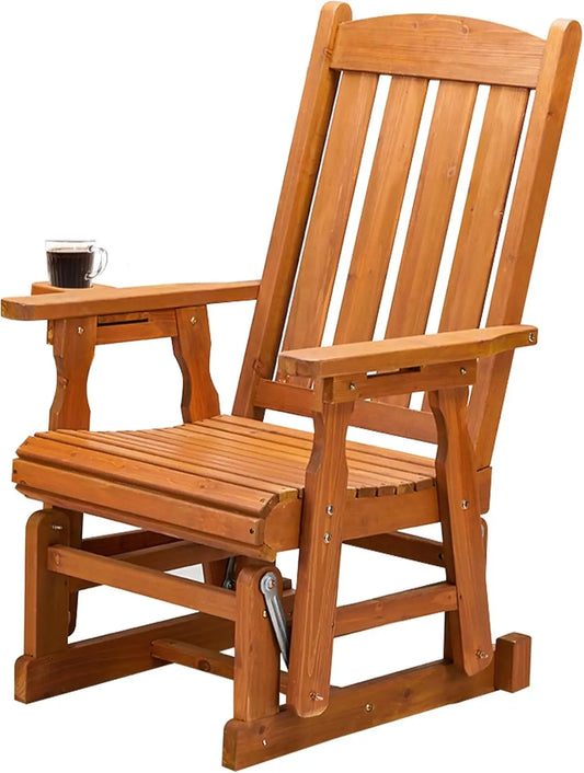 Heavy Duty Outdoor Glider Chair with Smooth Rocking Mechanism