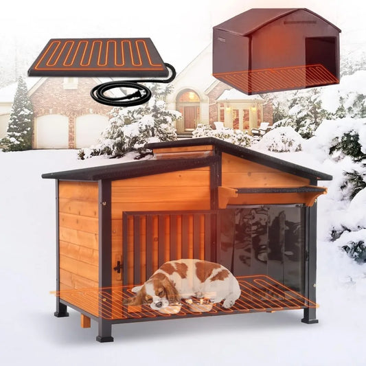 Heated Outdoor Dog House With Insulation And Heating Pad