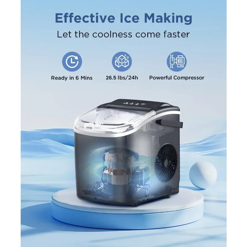 COWSAR Portable Ice Maker with Self-Cleaning Feature