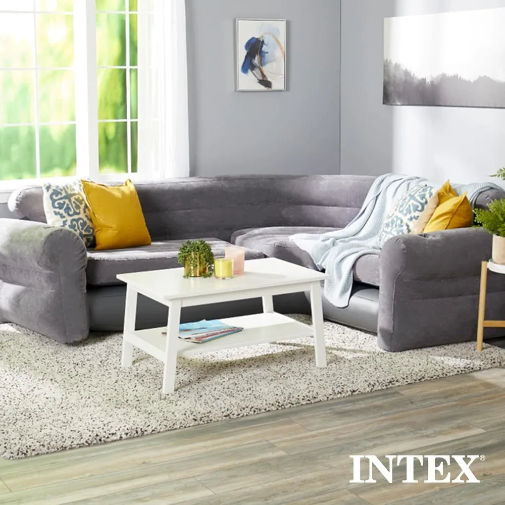Inflatable Corner Sofa L Shaped Sectional With Cupholders