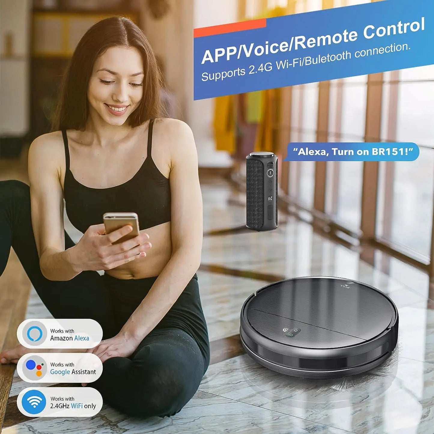 Rayfurn Robot Vacuum Cleaner App Control And Wet Mopping