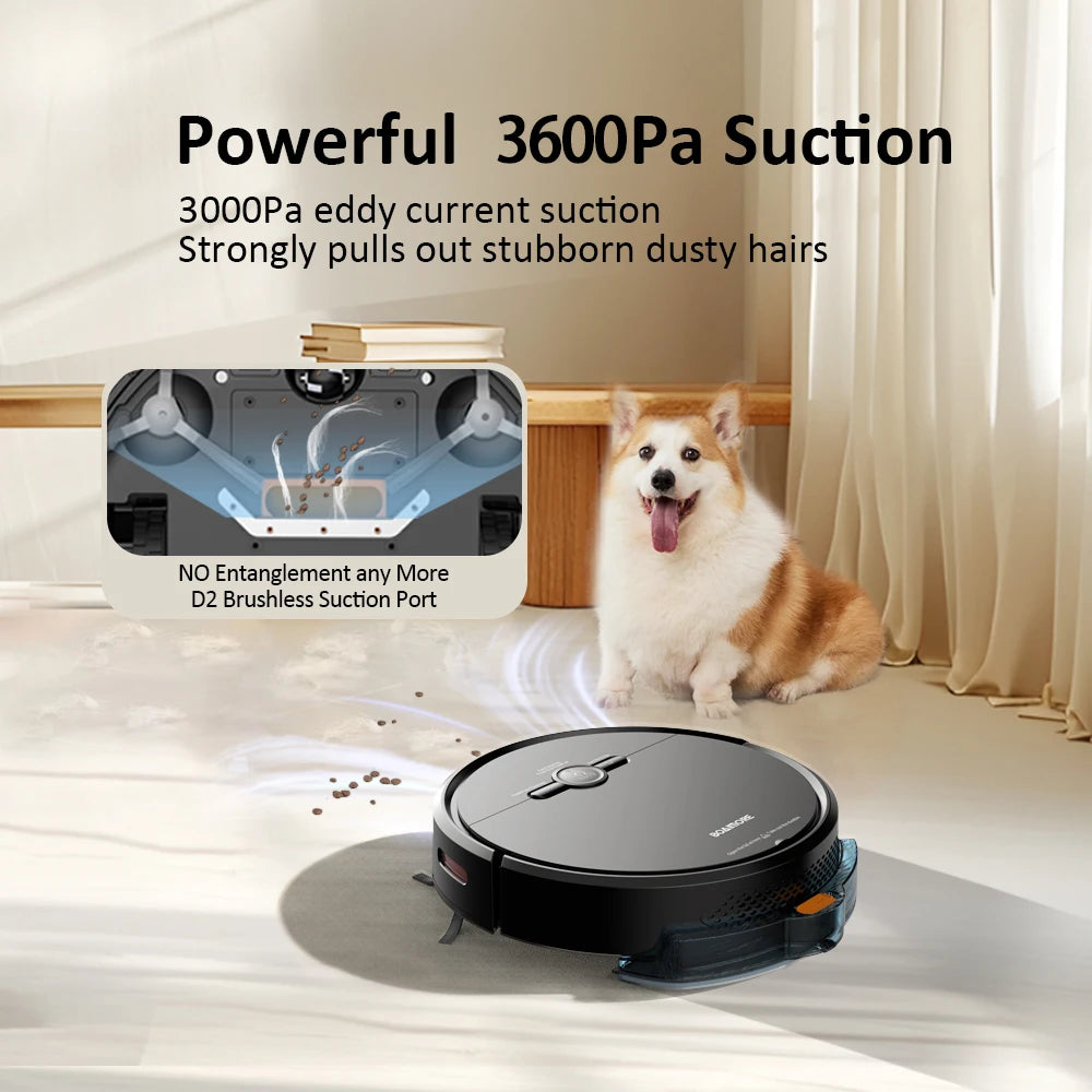 SmartClean 3600PA Robot Vacuum with Voice Control and Auto Charging