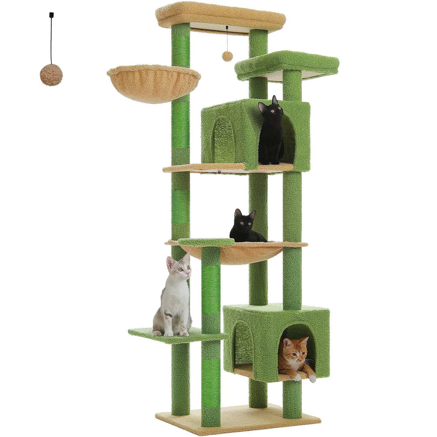 Large Cat Tree with Plush Condo and Scratching Posts