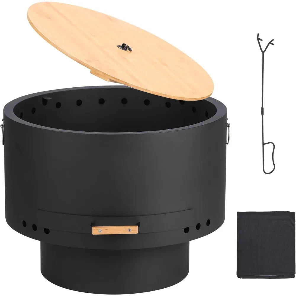 Smokeless 26 Inch Wood Burning Fire Pit With Low Smoke Design