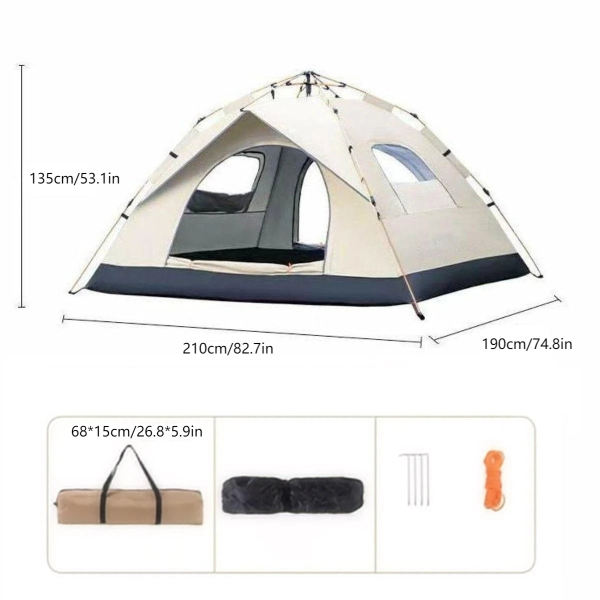 Pakicetus Sunshade Camping Tent with Quick Automatic Opening