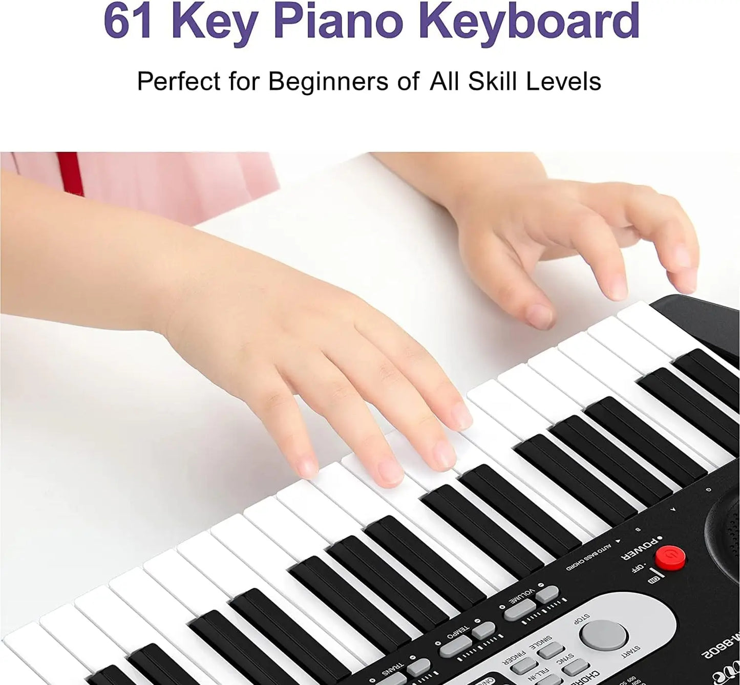 61 Key Keyboard Piano for Beginners with Bench and Mic