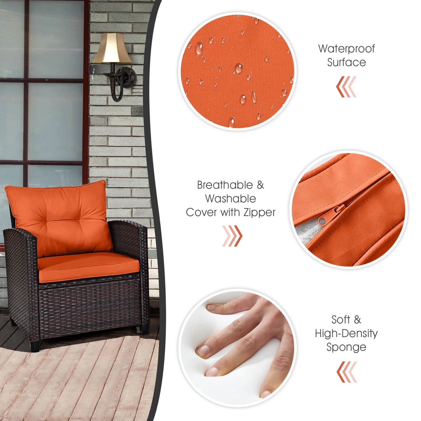 HOMASIS 3 Piece Outdoor Rattan Furniture Set for Stylish Comfort