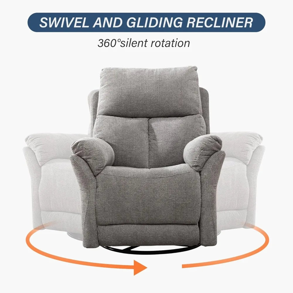 ZHIYONG Swivel Rocker Recliner Chair for Ultimate Comfort