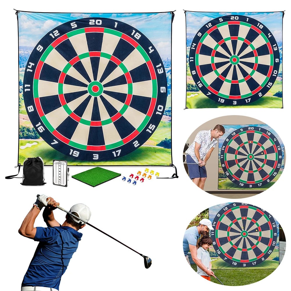Golf Chipping Game Mat With 12 Balls For Home Practice