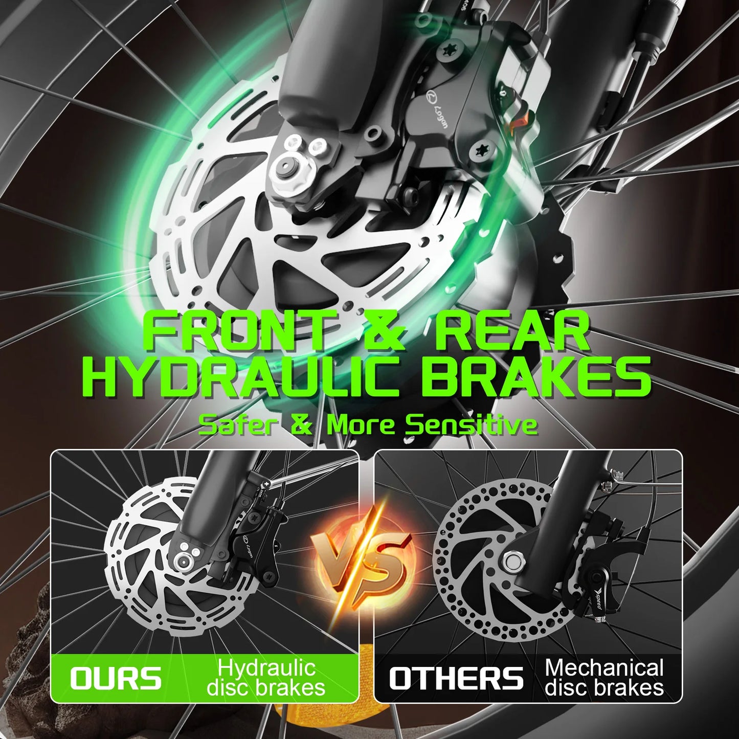 ZEEGR F1 48V 2000W Fat Tire Electric Bike Front Suspension