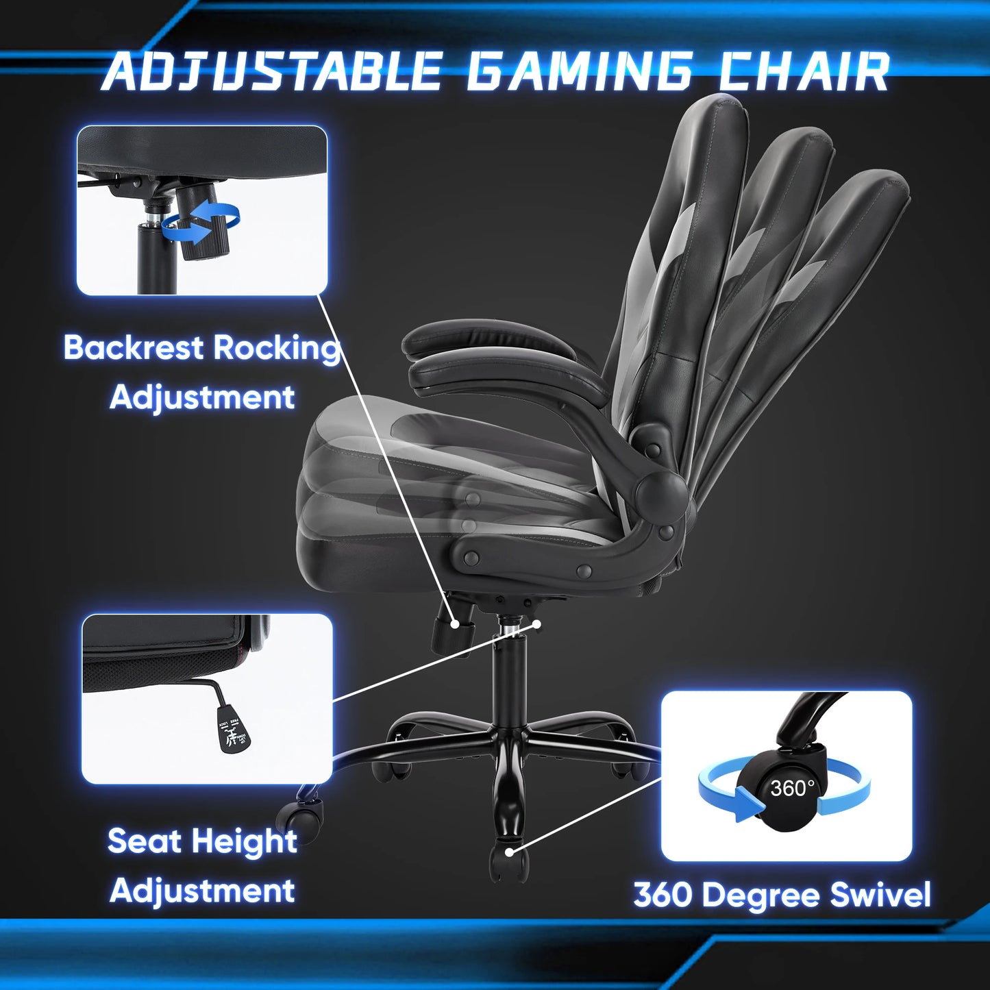 JHK Ergonomic Racing Chair for Ultimate Comfort and Support