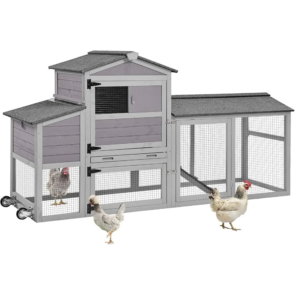 Mobile Chicken Coop With Nesting Box On Casters XL