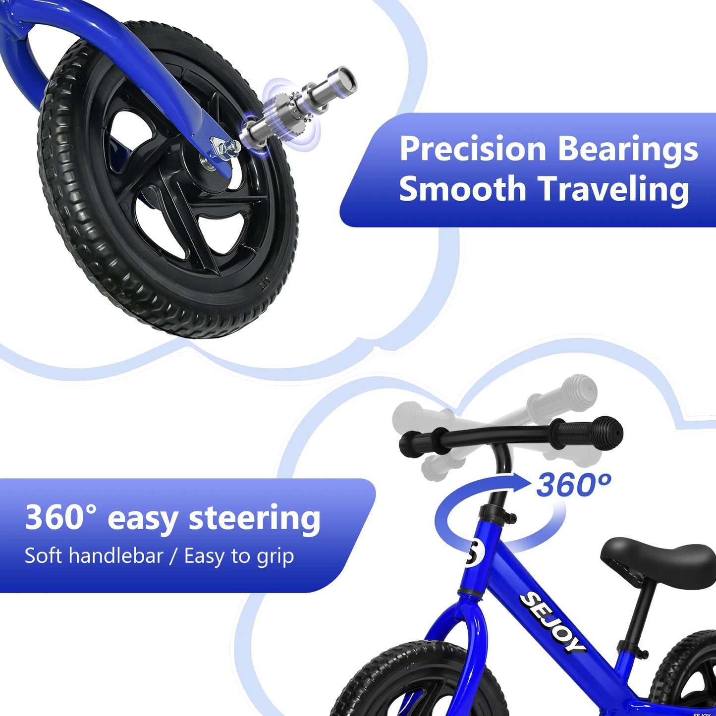 SEJOY Balance Bike for Kids Toddler Adjustable Saddle