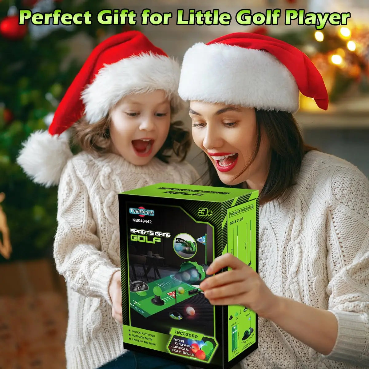 Kids Toy Golf Club Set with LED Ball Returner Fun Game