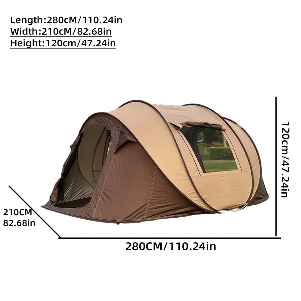 Spacious Waterproof Family Pop-Up Tent for 5 to 8 Users