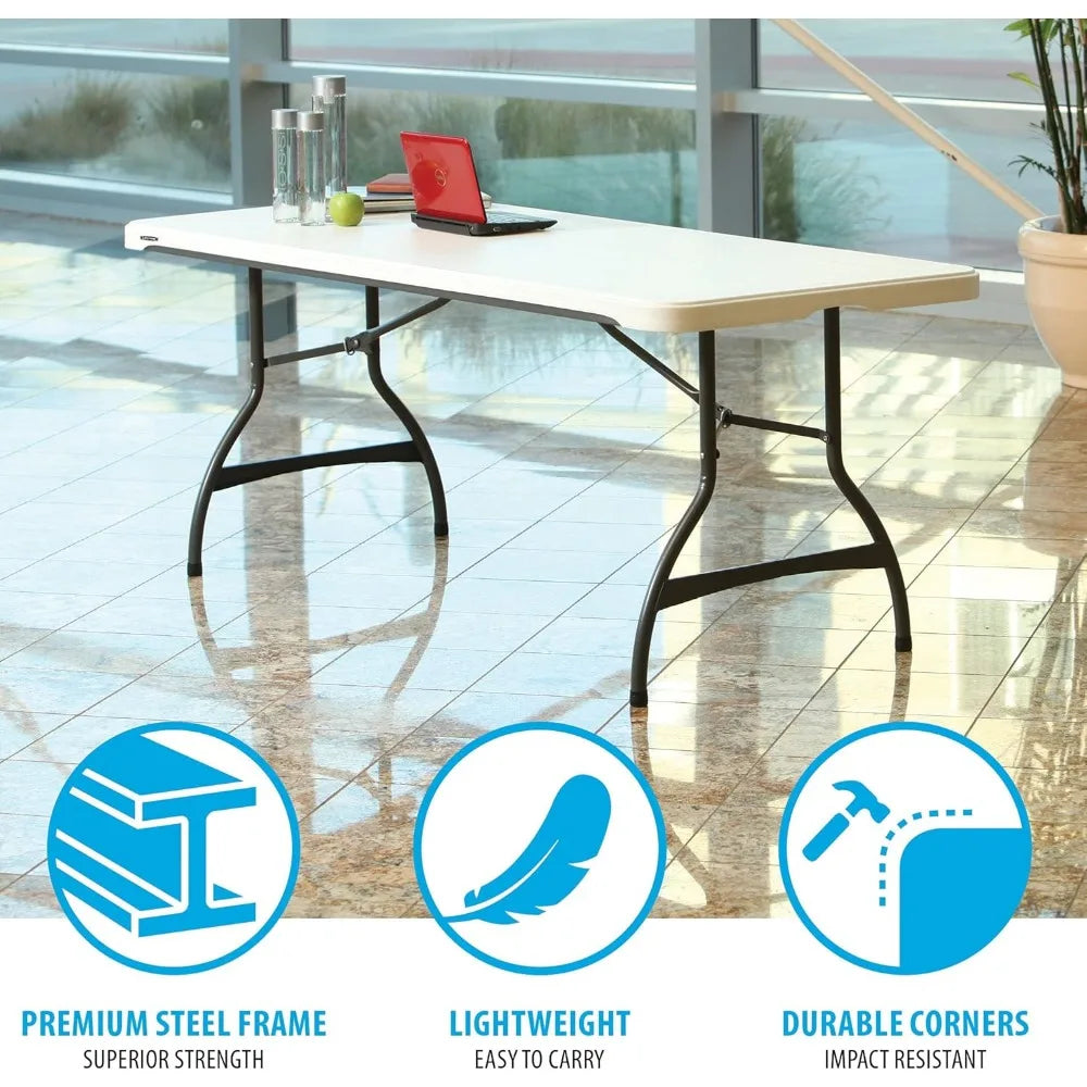 Commercial Stackable Folding Table 6 Foot White for Events