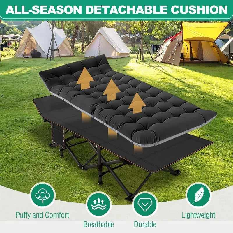 Folding Camping Cot with Carry Bag for Easy Travel and Storage