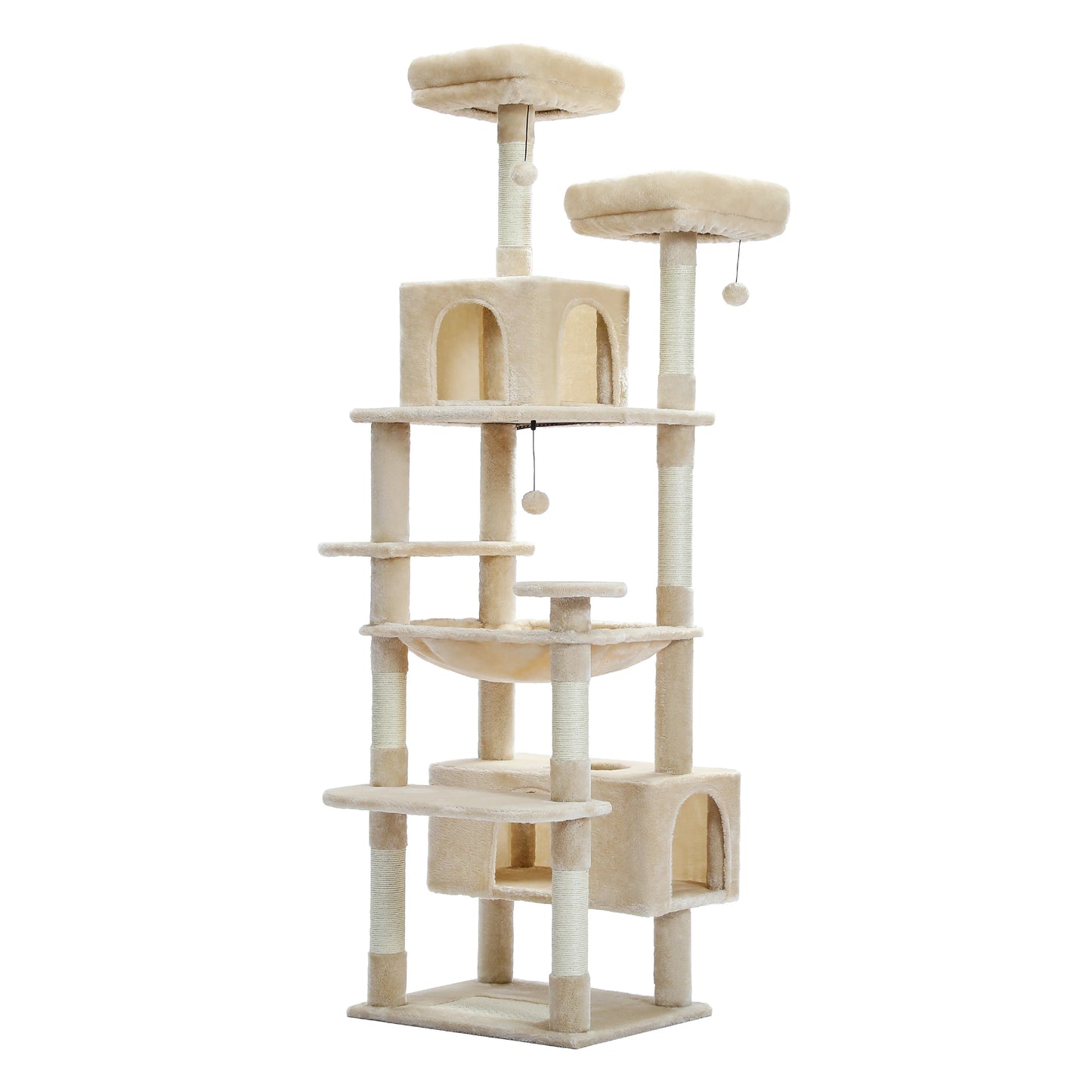Large Cat Tree with Plush Condo and Scratching Posts