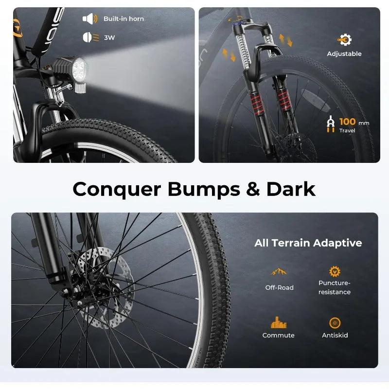 YTYIN Jasion EB5 Electric Bike with 500W Motor and 40 Miles Range