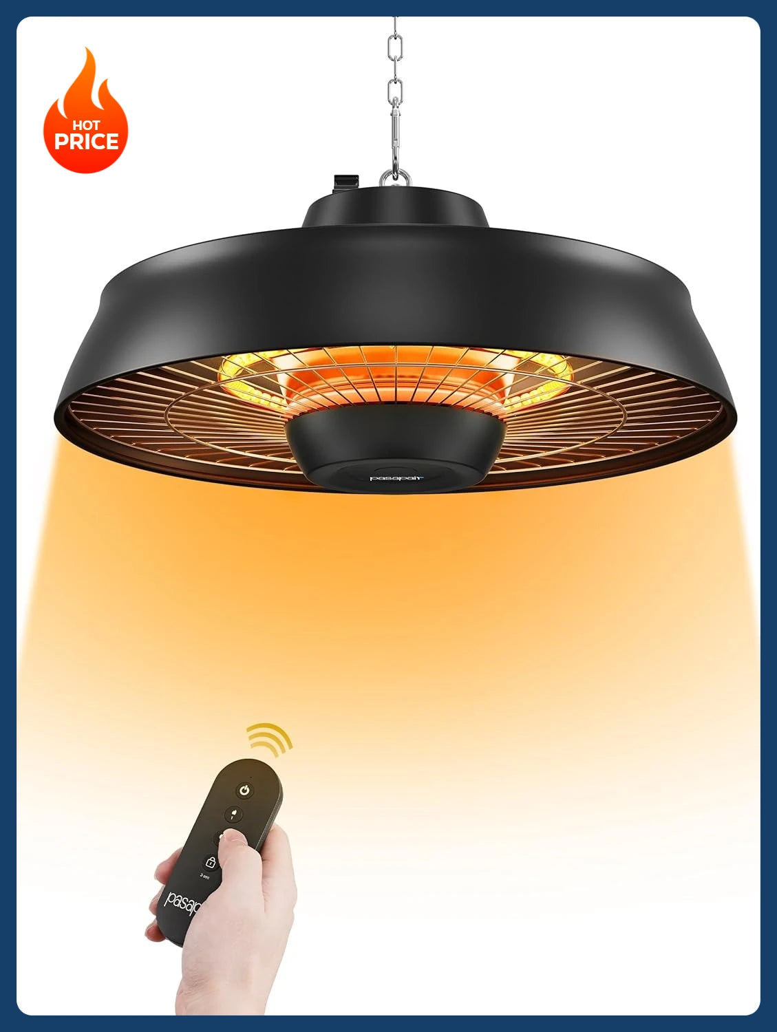 Patio Heater 1500W Infrared With Remote Outdoor Hanging