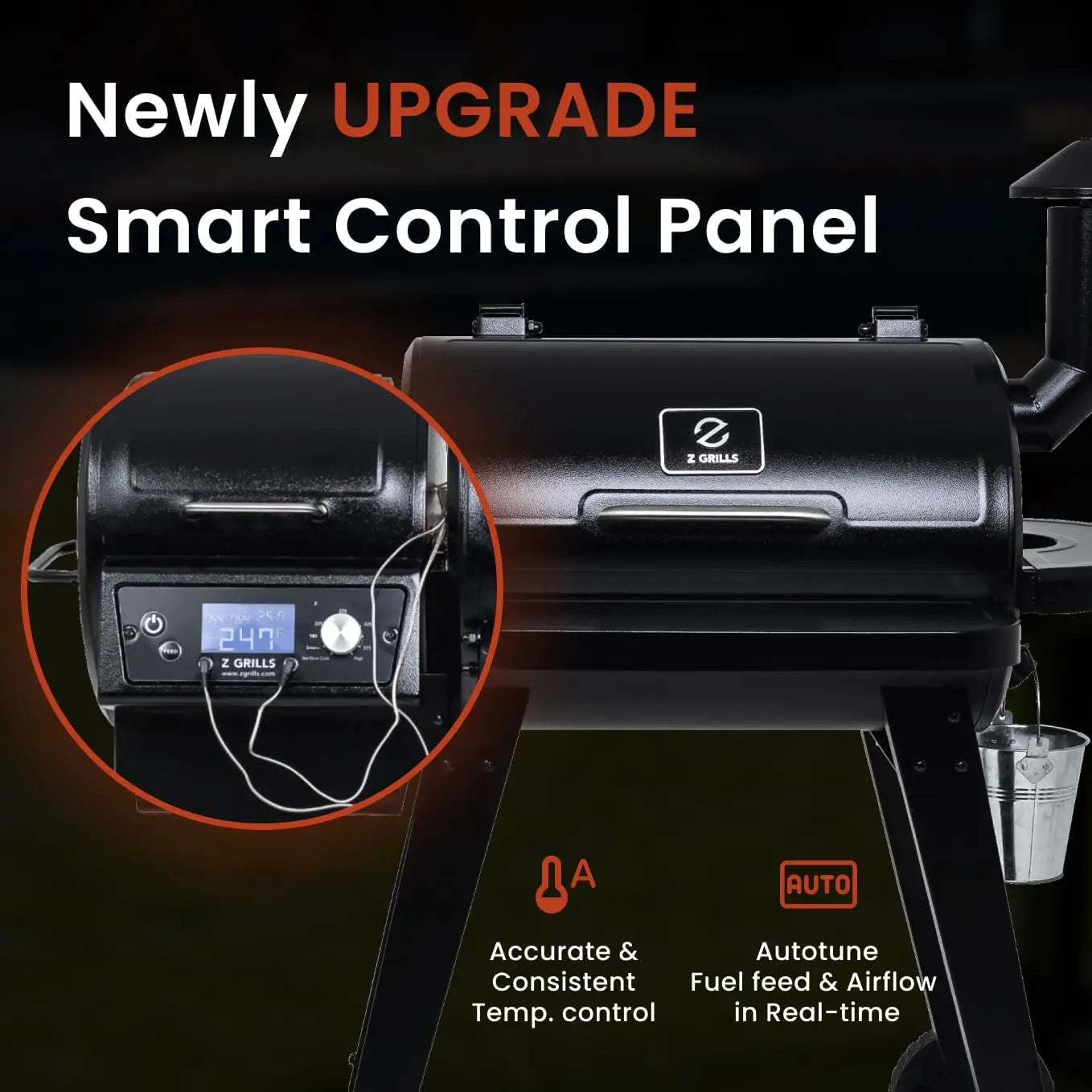 Wood Pellet Grill And Smoker With PID Controller Auto Temp