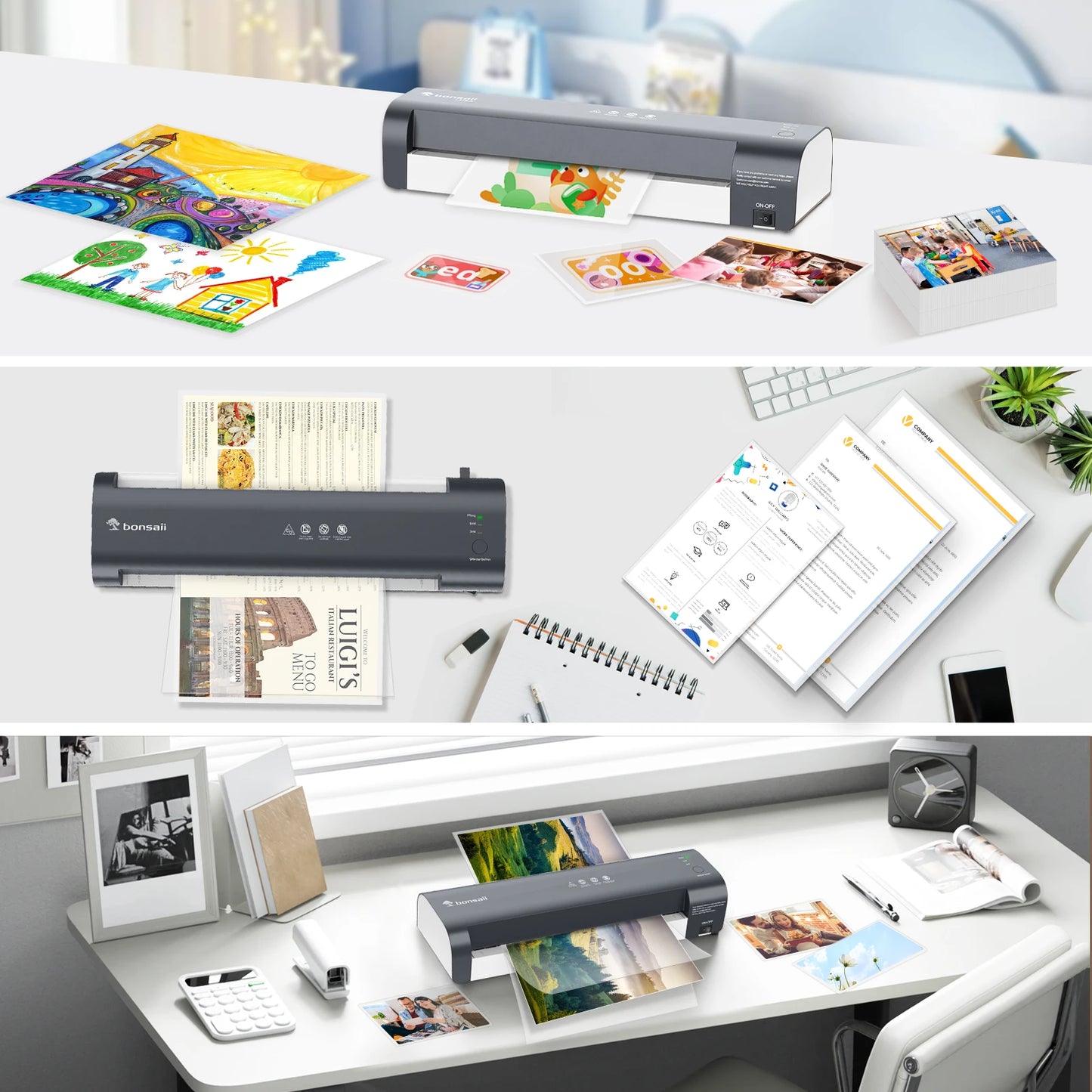 Bonsaii 13 Inch A3 Laminator for Jam-Free Document Preservation