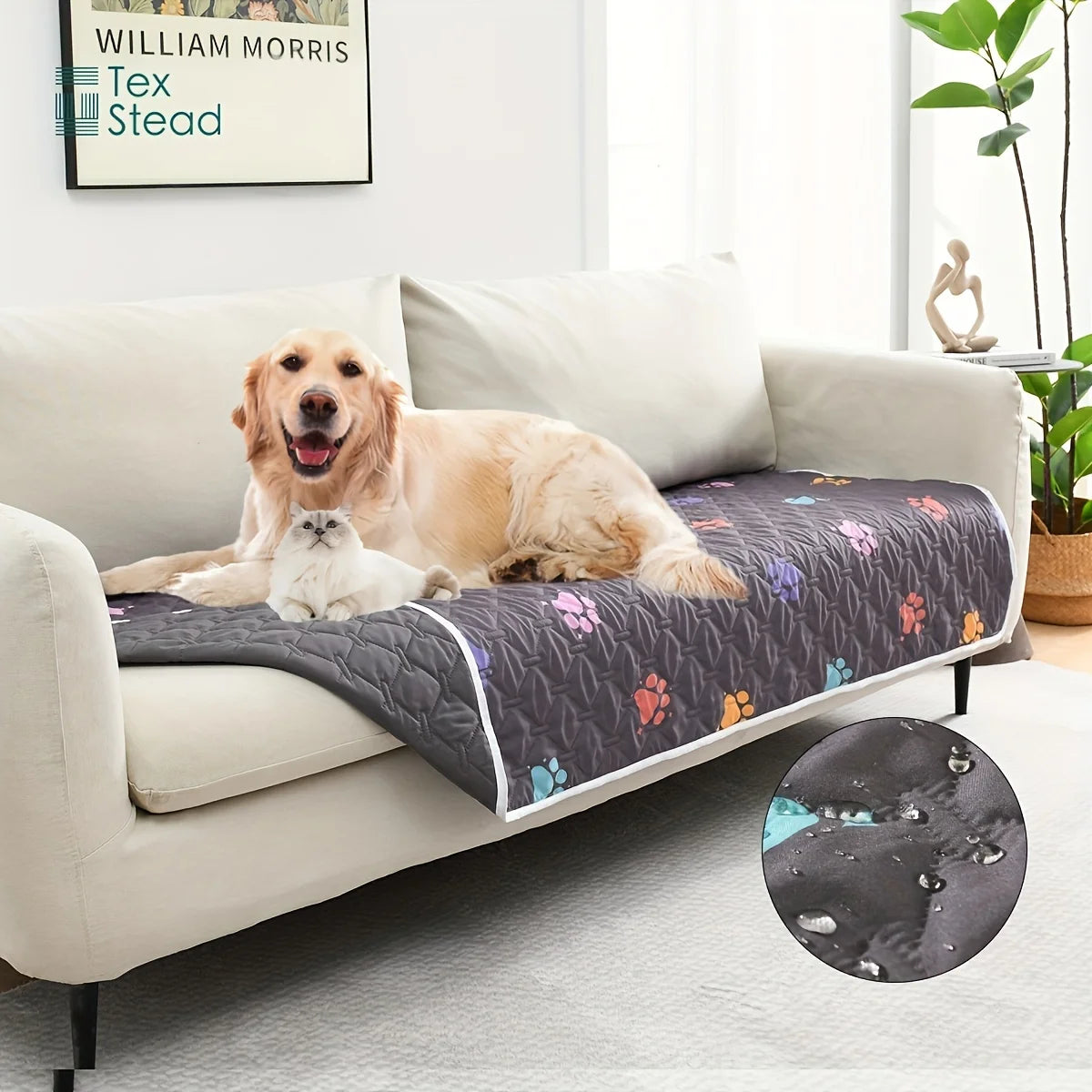 Reversible Anti-Leakage Dog Bed Cover for Kids and Pets