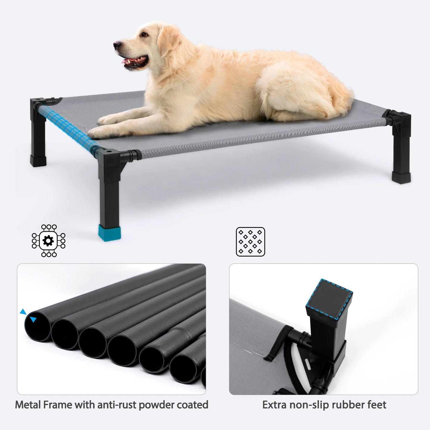 Elevated Dog Bed Cooling Portable Breathable Mesh Cot