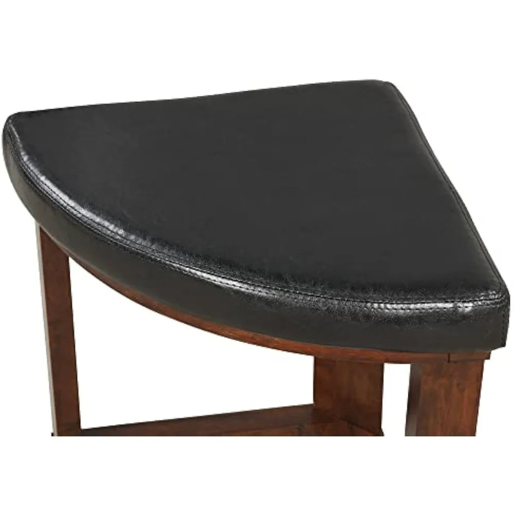 Espresso Glass Top Round Coffee Table With Stools Set