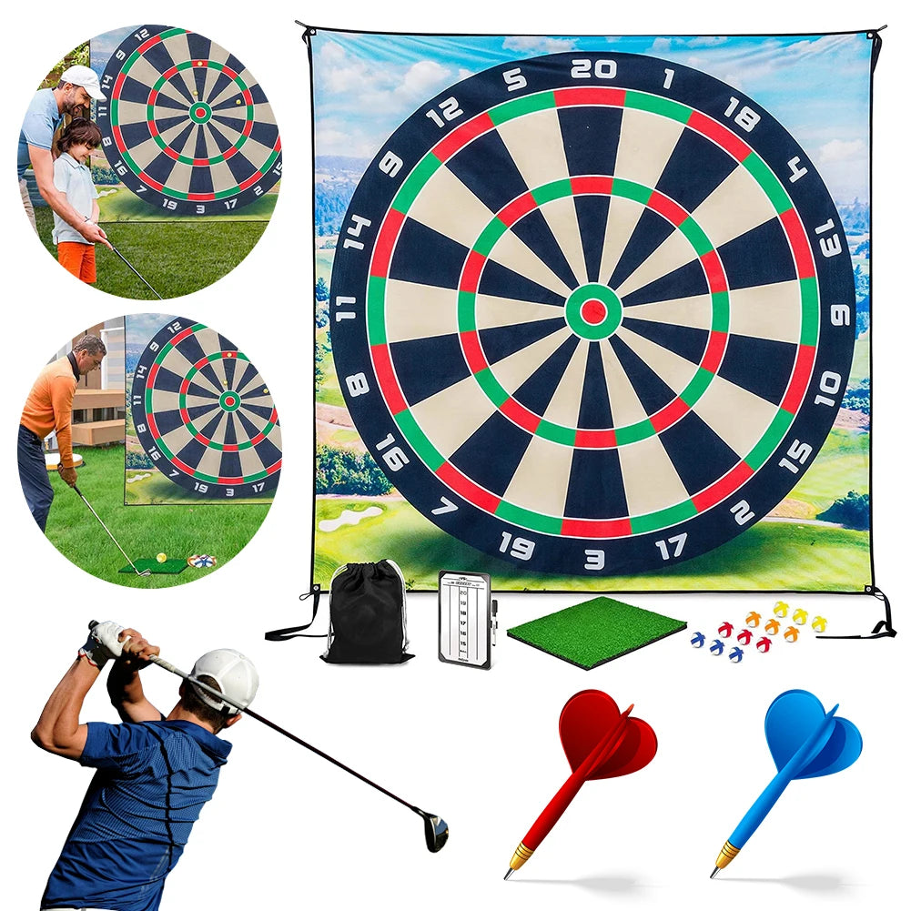 Golf Chipping Game Mat With 12 Balls For Home Practice