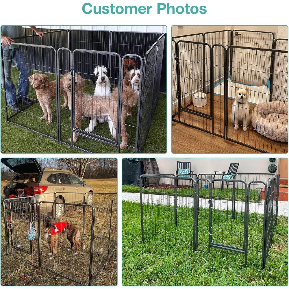 Sturdy Metal Dog Playpen For Indoor Outdoor Use Camping