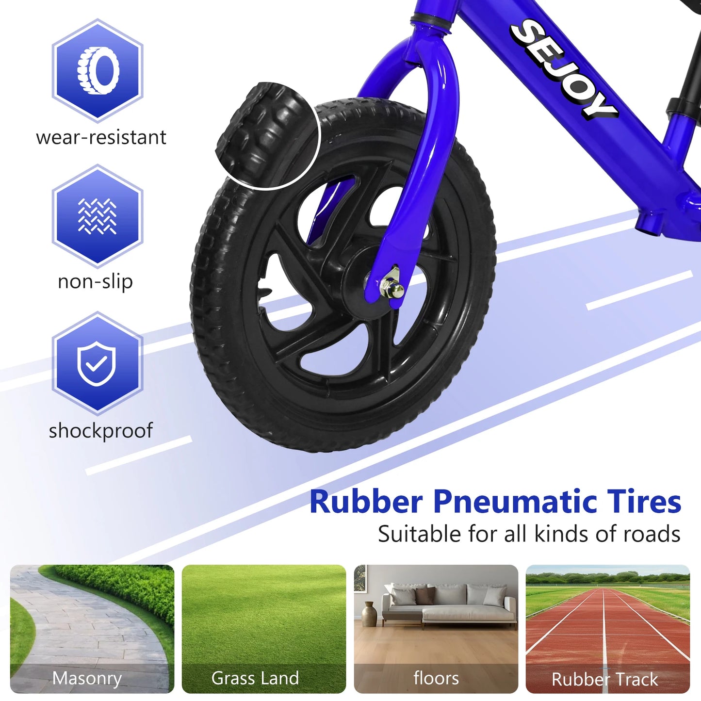 SEJOY Balance Bike for Kids Toddler Adjustable Saddle